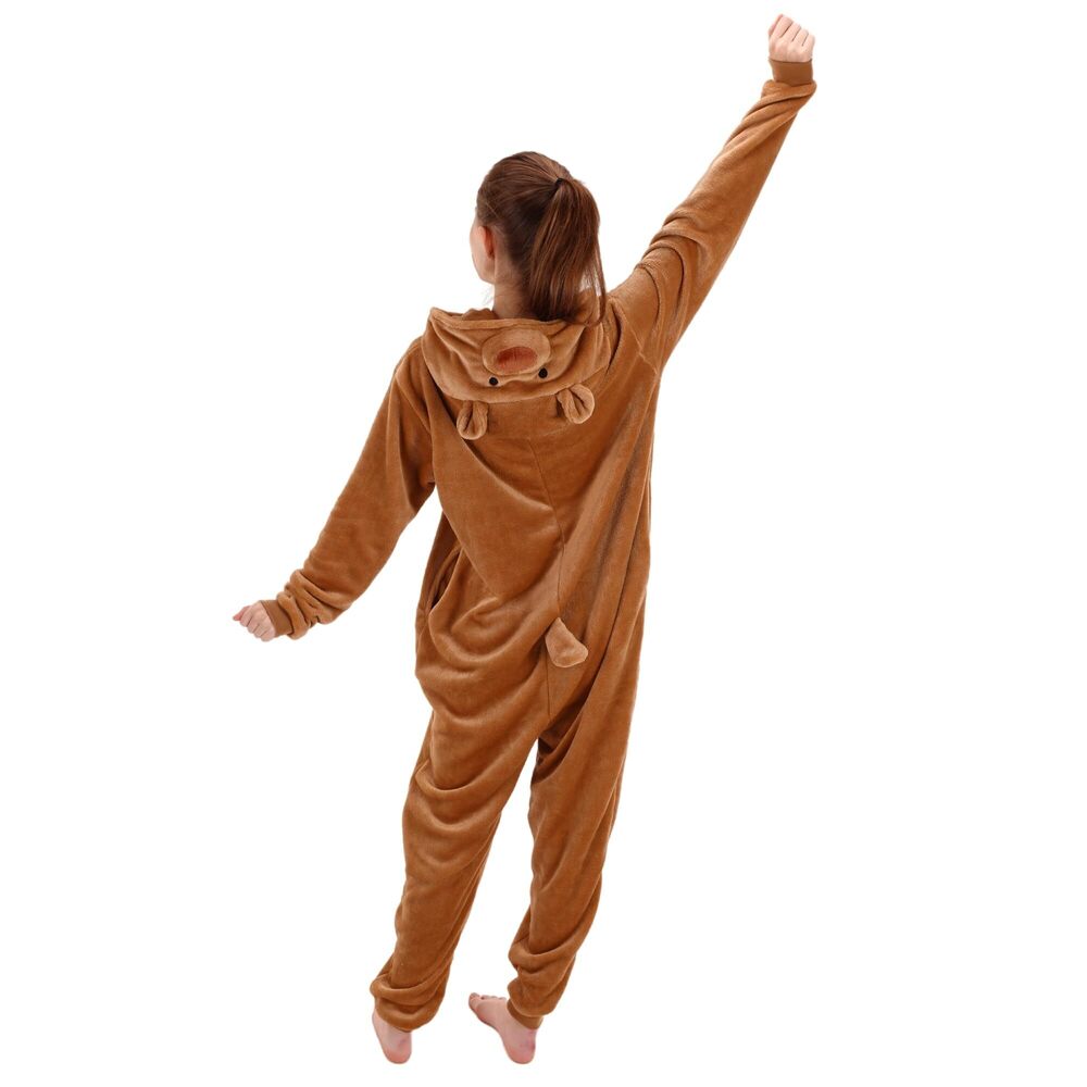 5893 Snug Fit Unisex Adult Onesie Pajamas, Flannel Teddy Bear Cosplay - Picture 8 of 8